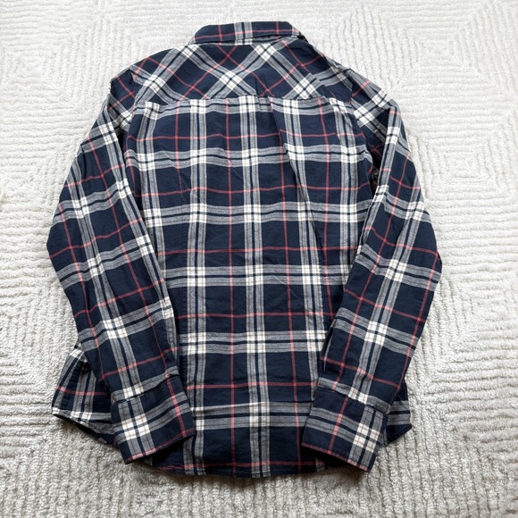 J Crew Perfect Shirt Women S Navy Plaid Button Up Cabincore Preppy Lumberjack - Picture 2 of 8